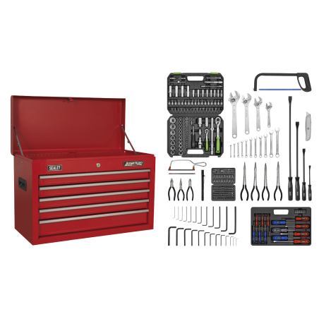 Topchest 5 Drawer with Ball-Bearing Slides - Red & 272pc Tool Kit